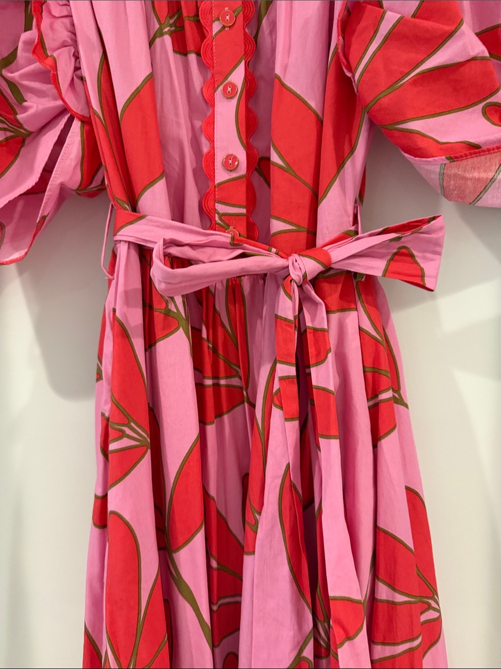 Karlie Pink Maxi Dress with Bold Red Floral Print - Picture 5 of 6
